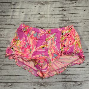 Lilly Pulitzer Kya Amerhyst Sunseekers Shorts Ruffle Floral Colorful Size XS